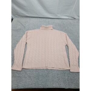 Vintage  Yarnworks‎ Women's Cable Knit Turtleneck Sweater Lambswool Angora Large